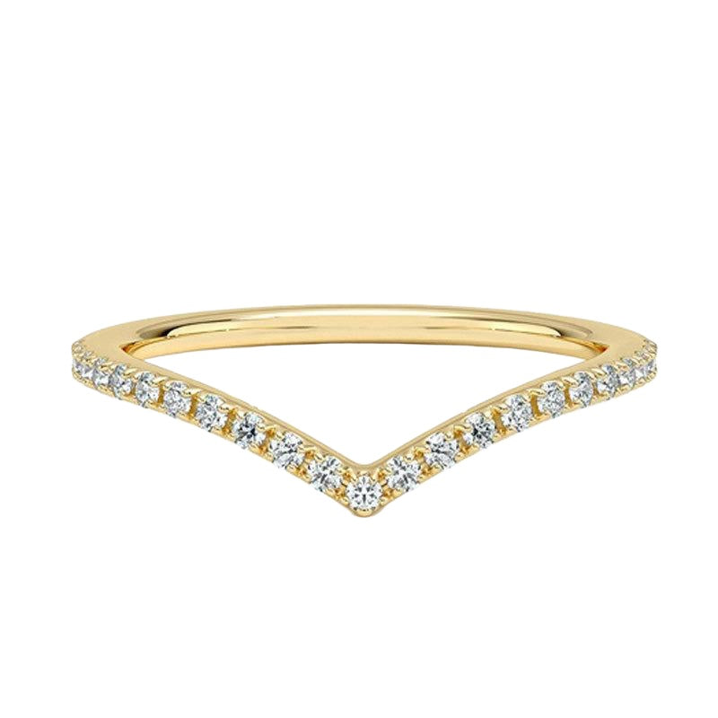 Kemstone Stackable Gold Rings for Women – S925 Sterling Silver Minimalist Wedding Bands | 18K Gold Plated, Moissanite, D-E Color VVS Clarity