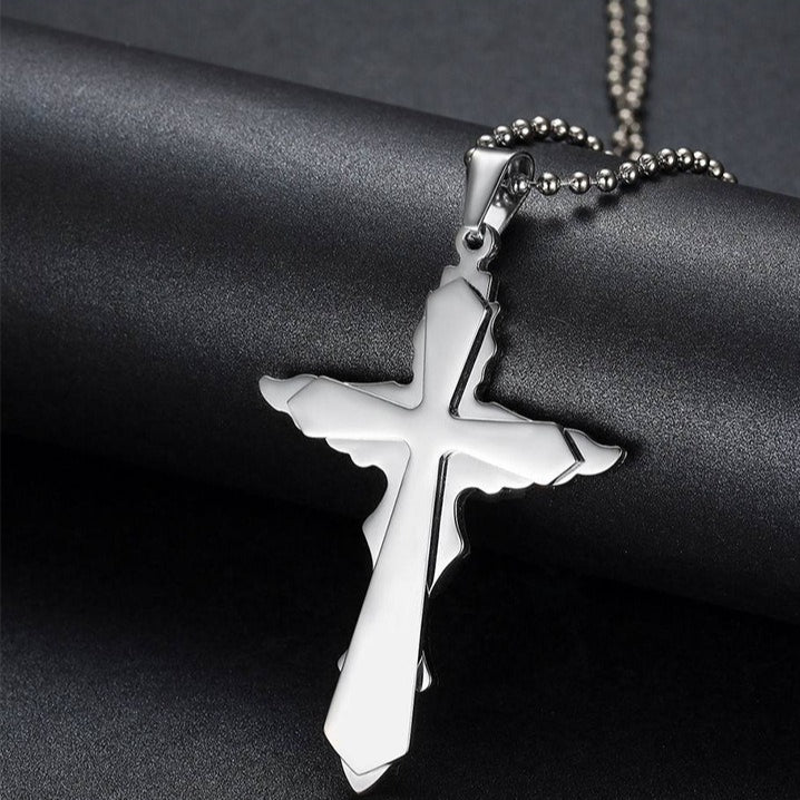 Kemstone Layered Cross Necklace for Men Stainless Steel TN0136