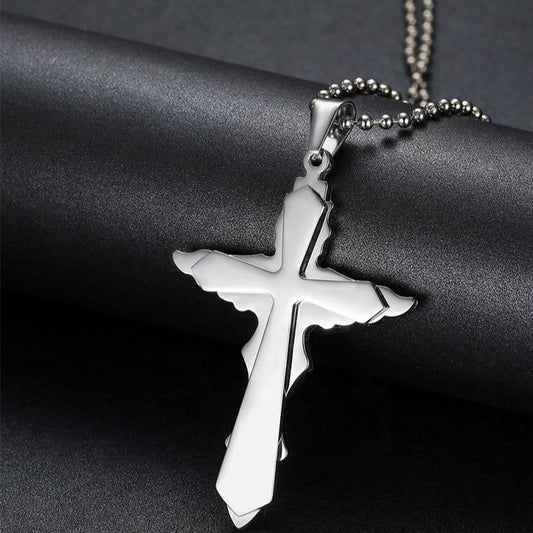 Kemstone Layered Cross Necklace for Men Stainless Steel TN0136