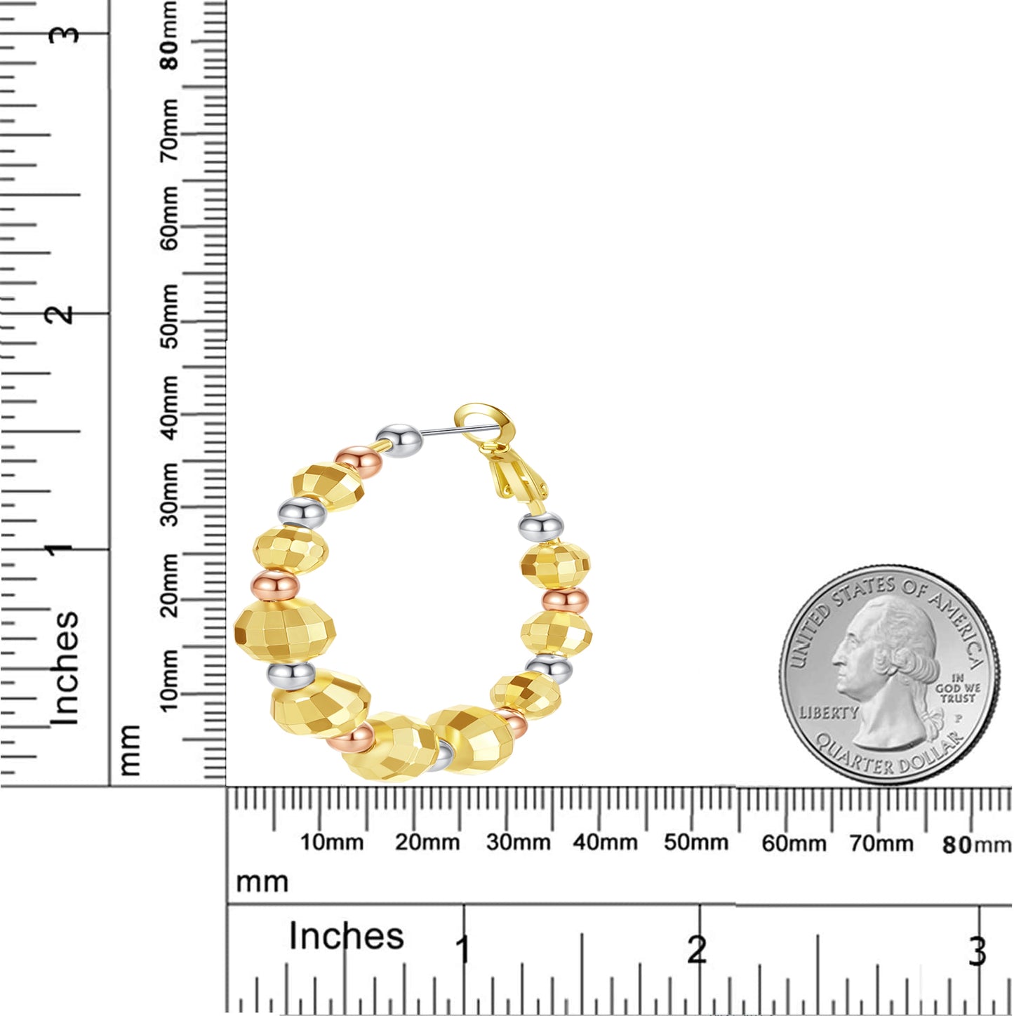 Orecchini a cerchio rotondi in oro dal design originale Kemstone, fatti a mano, per donna, stile vintage, orecchini in lega da 40 mm, gioielli di moda tricolore