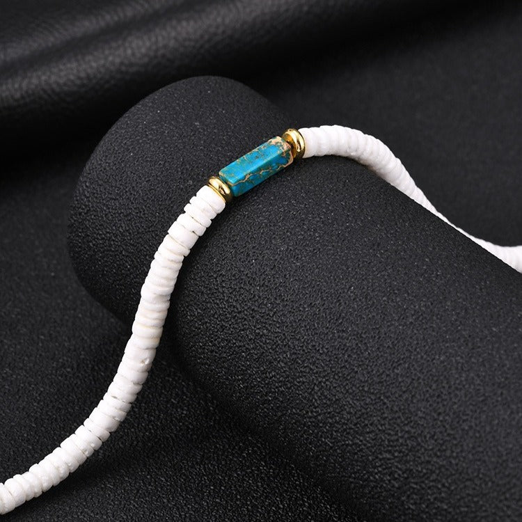 Kemstone Disc Bead Necklace for Men Geometric Accents NC3016