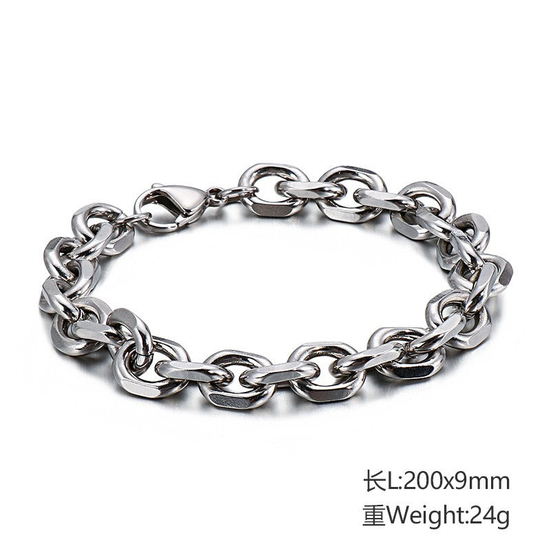Kemstone Titanium Steel O-Ring Bracelet – Industrial Punk Men’s Street Jewelry KB126640-Z