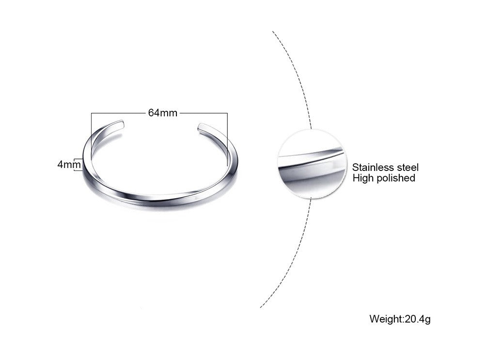 Viking Steel Cuff Bracelet – Norse-Inspired Minimalist Bangle for Men & Women B-169