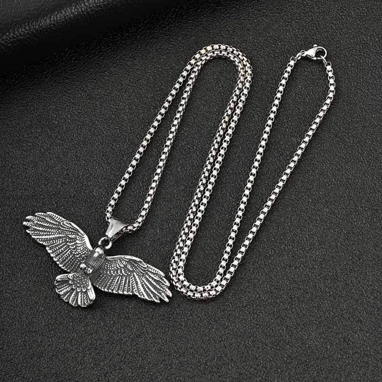 Kemstone Stainless Steel Eagle Pendant Necklace for Men Streetwear PN-2402