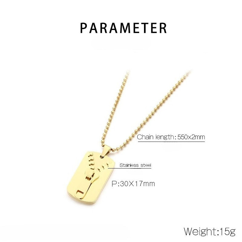 Kemstone Titanium Steel Zipper Tag Pendant Necklace for Men Women KN301415-KFC
