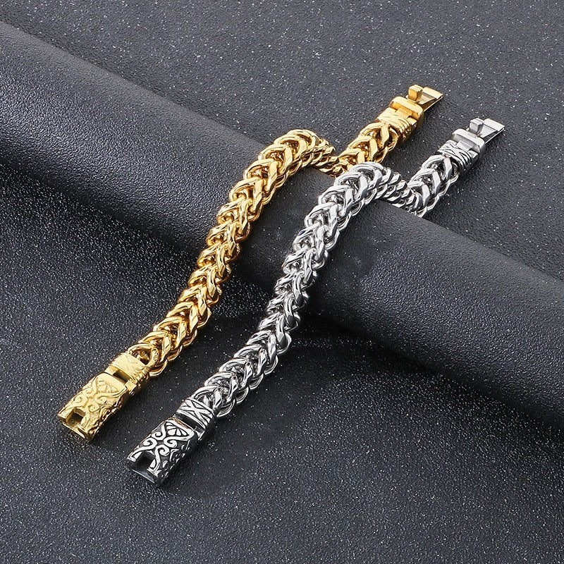 Kemstone Titanium Steel Dragon Bone Chain Bracelet for Men KB180725-KJX