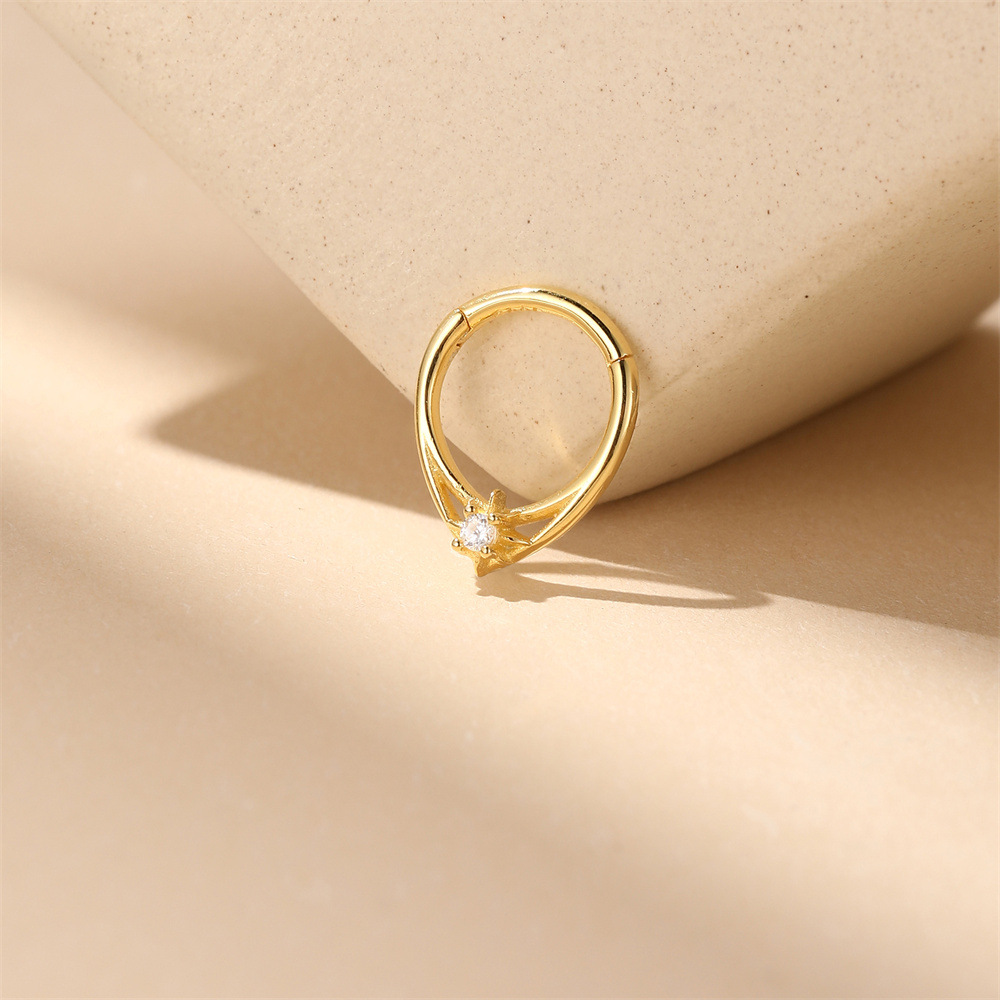 Kemstone S925 Sterling Silver Deer Antler Cartilage Hoop for Women Cubic Zirconia 60266661344C