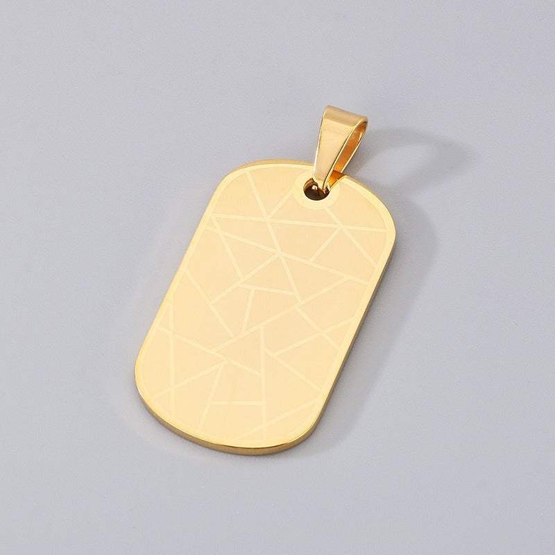 Kemstone Bar Pendant Necklace Stainless Steel Minimalist Cross Crack Texture Men KP130991-HR