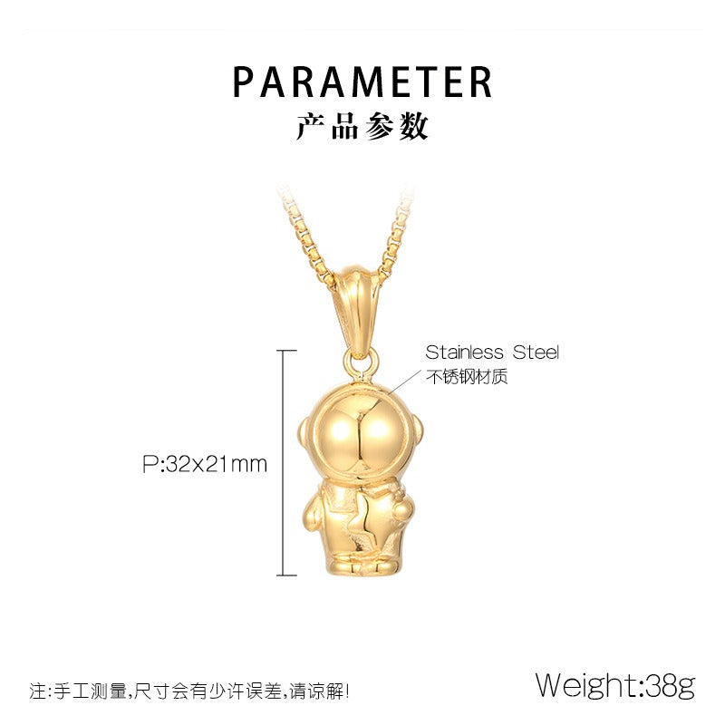 Kemstone Astronaut Titanium Steel Pendant Necklace for Men – Hip Hop Space Figure KP119297-KJX