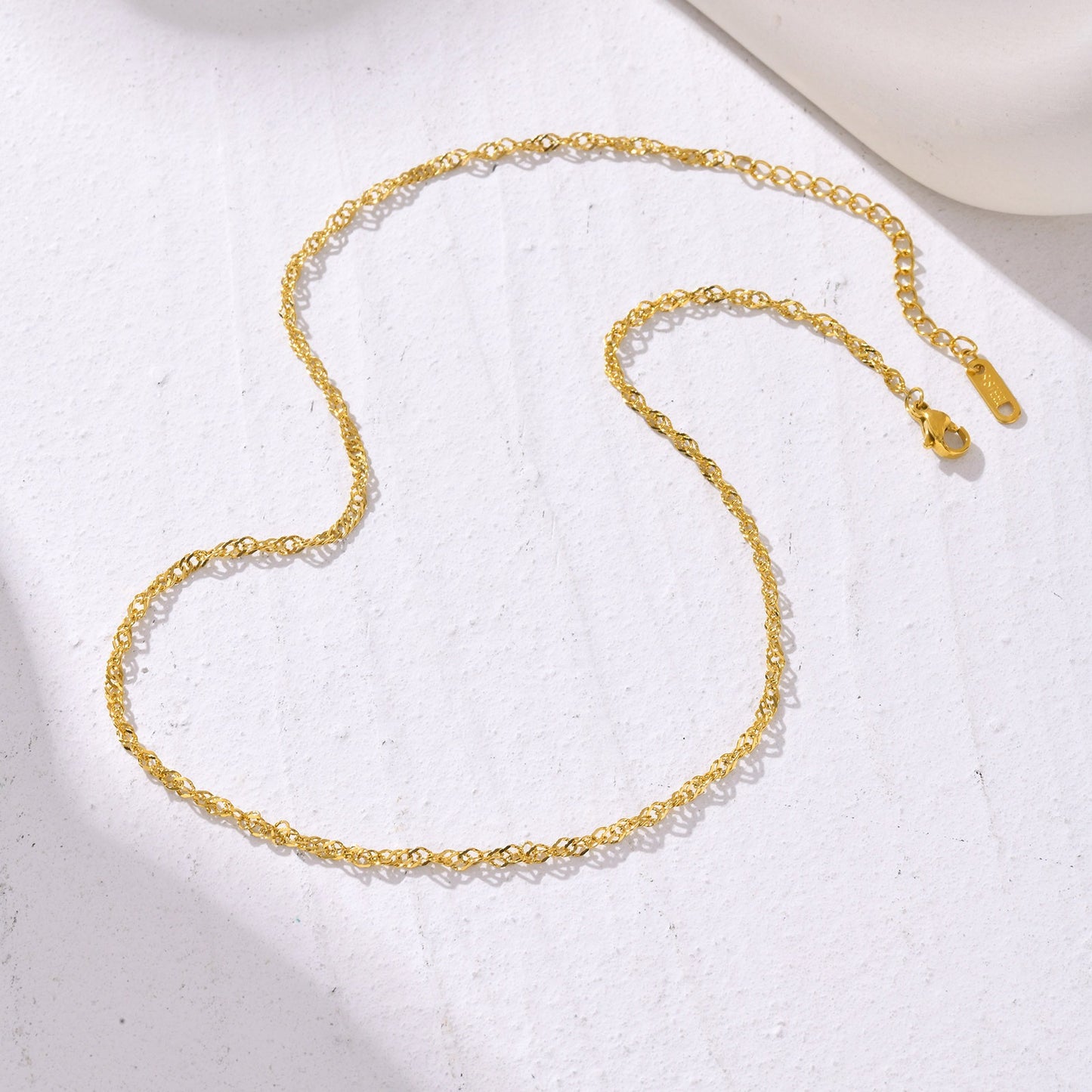 Bracciale e cavigliera in acciaio inossidabile con effetto onda d'acqua - Eleganza personalizzata per la grazia quotidiana BR-1315