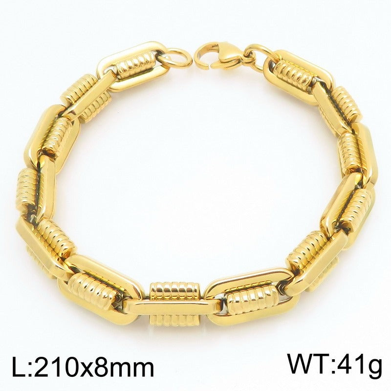 Kemstone Titanium Steel Mechanical Link Bracelet for Men KB209971-ZCG