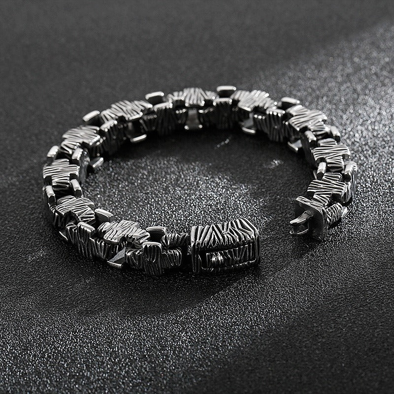 Kemstone Stainless Steel Cast Chain Bracelet for Men Hip Hop Streetwear KB125390-BDJX