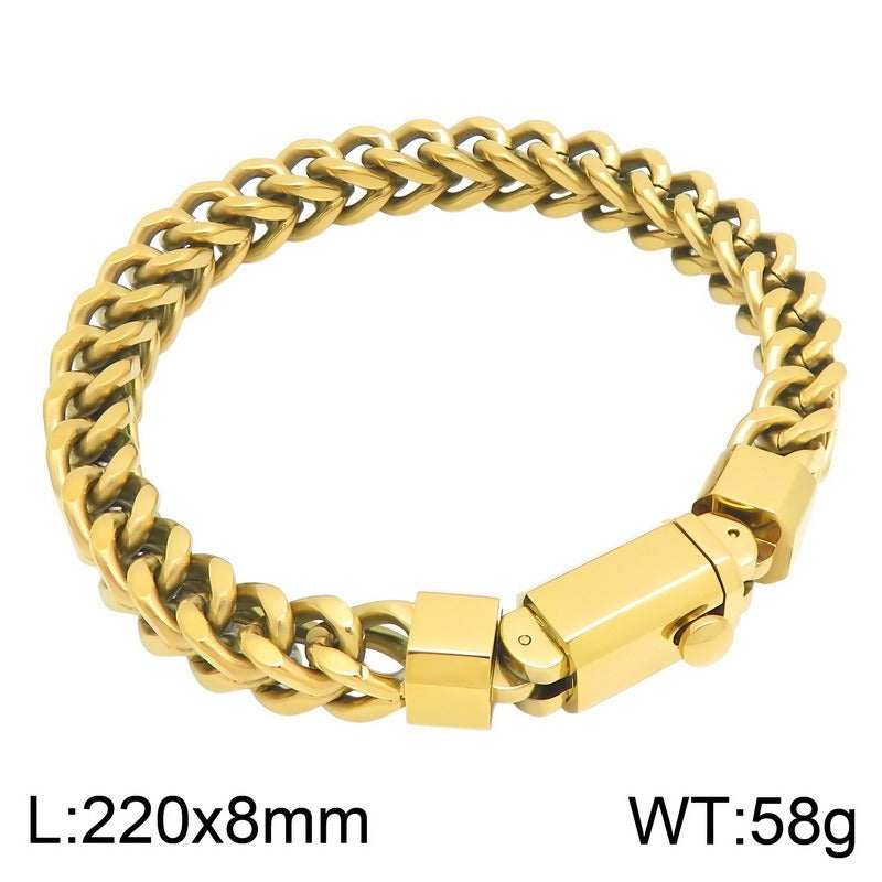 Kemstone Titanium Steel Woven Chain Bracelet for Men KB216602-KFC