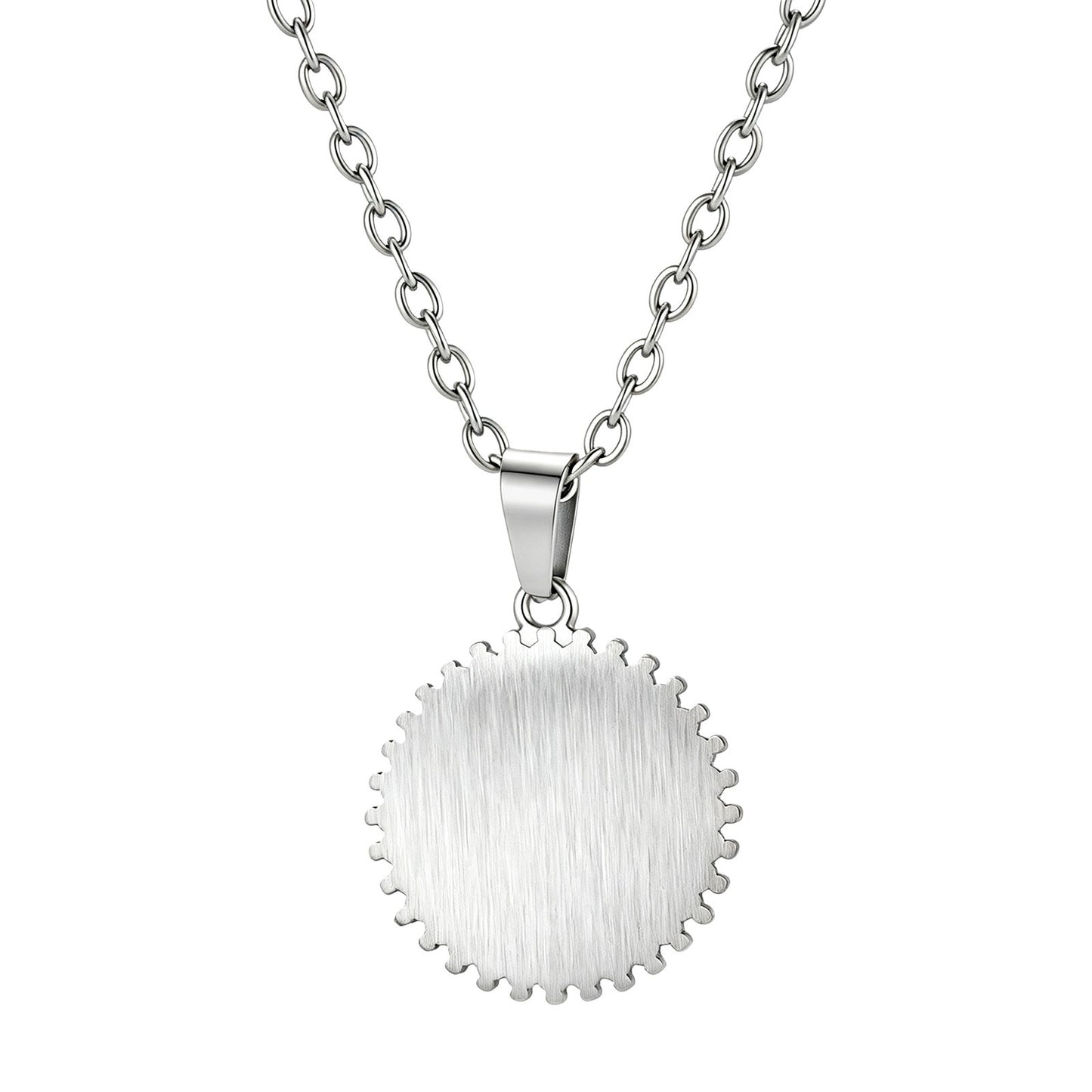 Kemston Vintage Round Medallion Coin Pendant Necklace for Men & Women Stainless Steel PN-2428