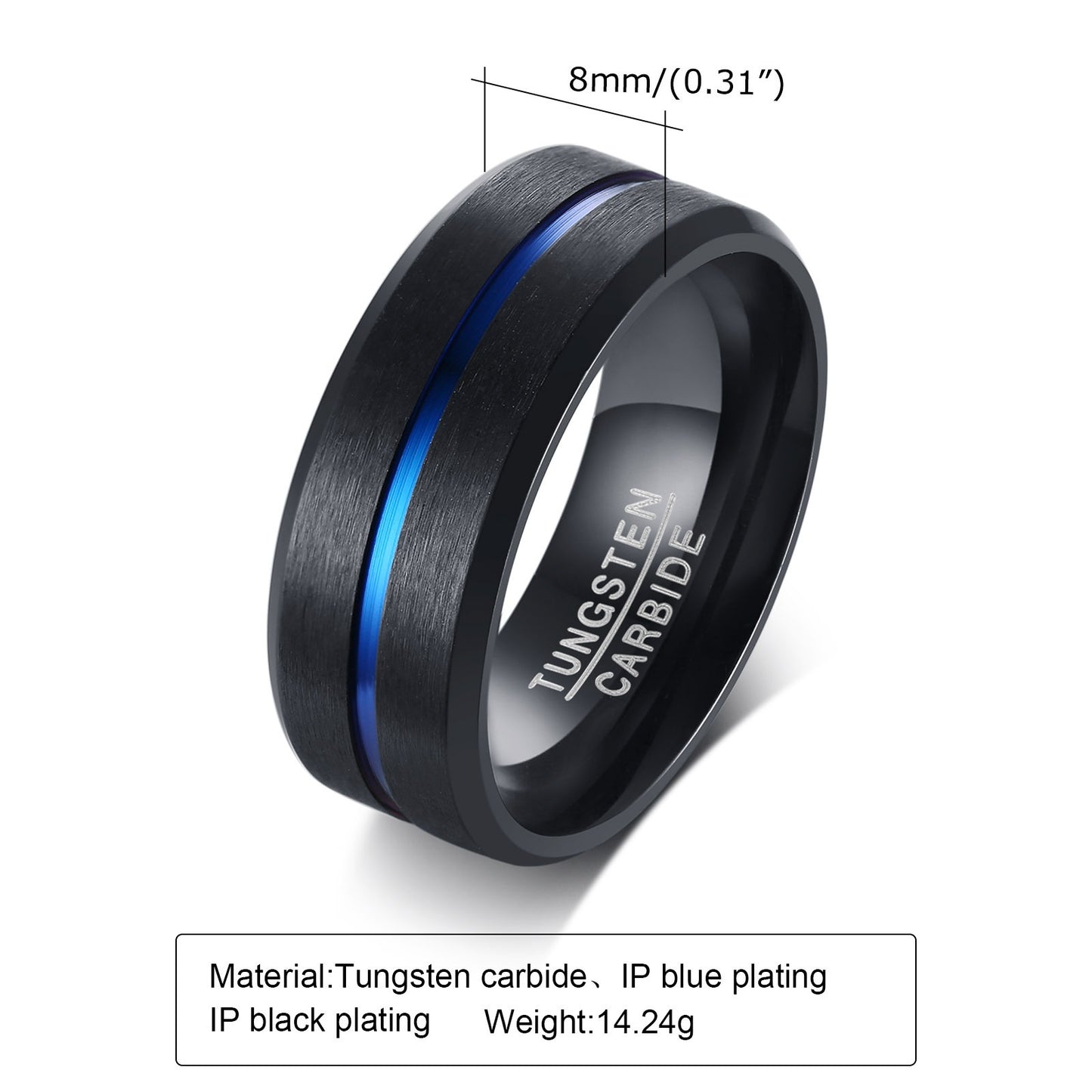 Kemstone Titanium Steel Heart-Zircon Black Cast Couple Rings RC-468B