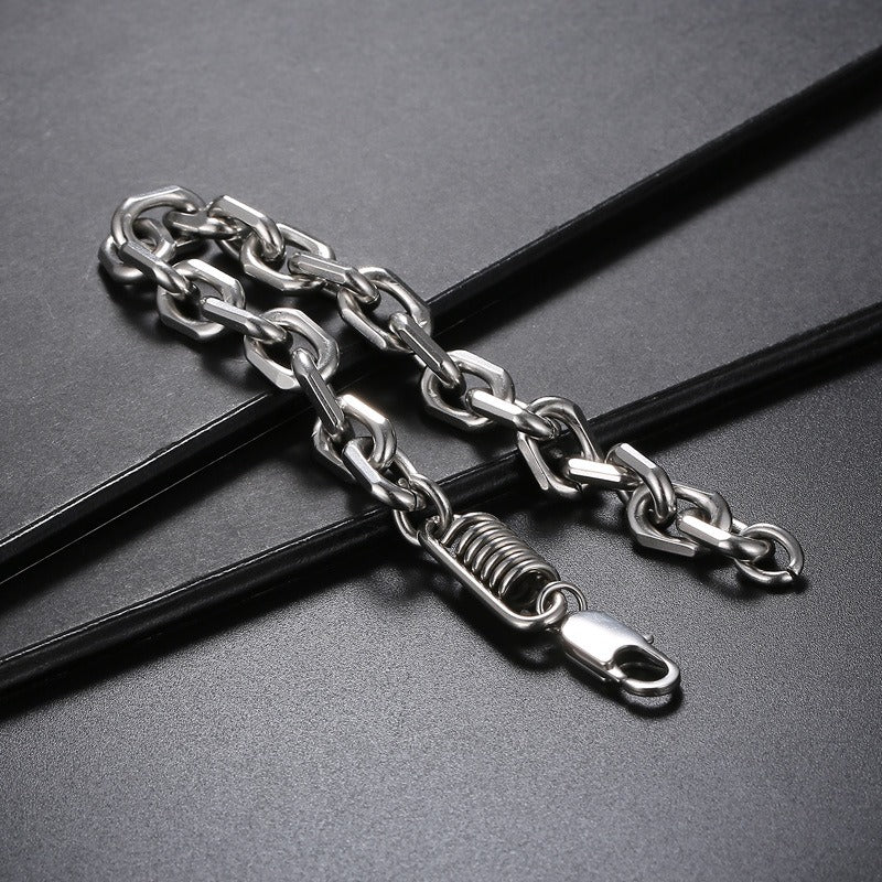 Kemstone Titanium Steel Chunky Chain Bracelet for Men Link Design KB147898-KLHQ
