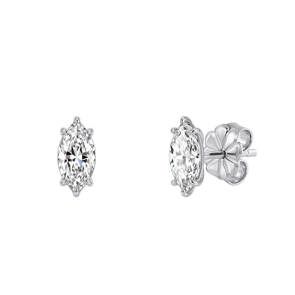 Kemston Marquise Moissanite Stud Earrings for Women 925 Sterling Silver SMOE24