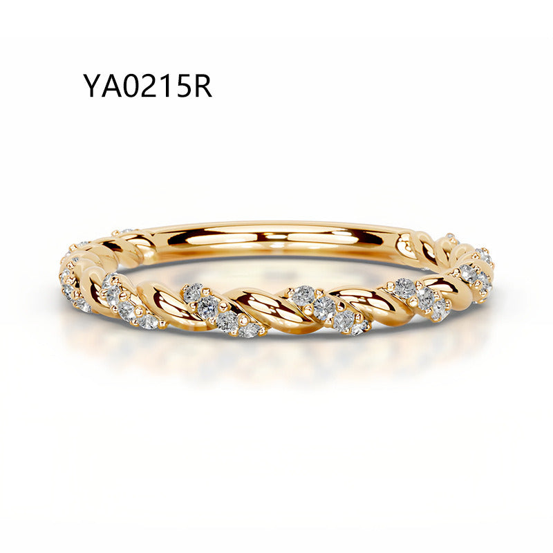 Kemstone S925 Gold Moissanite Eternity Band Rings – 9 Styles, D–E Color, VVS Clarity