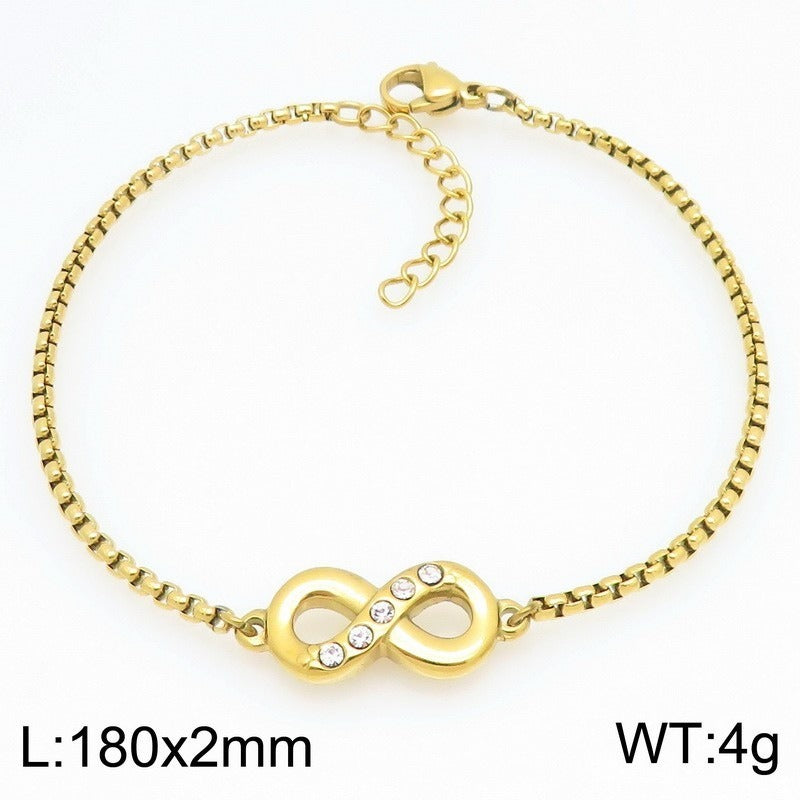 Kemstone Stainless Steel Infinity Symbol Bracelet for Men & Women Minimalist Chain KB211227-KFC