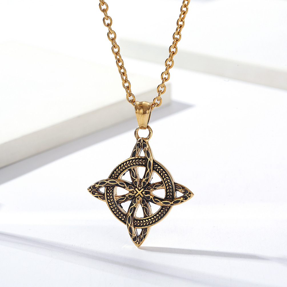 Kemstone Stainless Steel Celtic Knot Pendant Necklace for Men & Women K-PT508