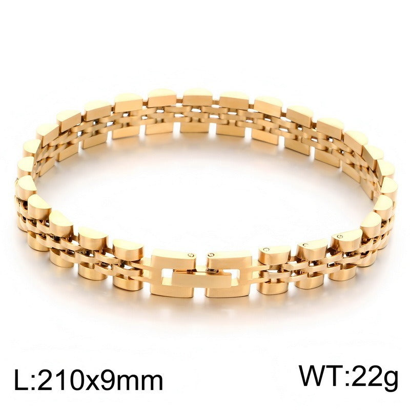 Kemstone Titanium Steel Link Bracelet for Men Two Tone Watch Band Style KB215164-KL