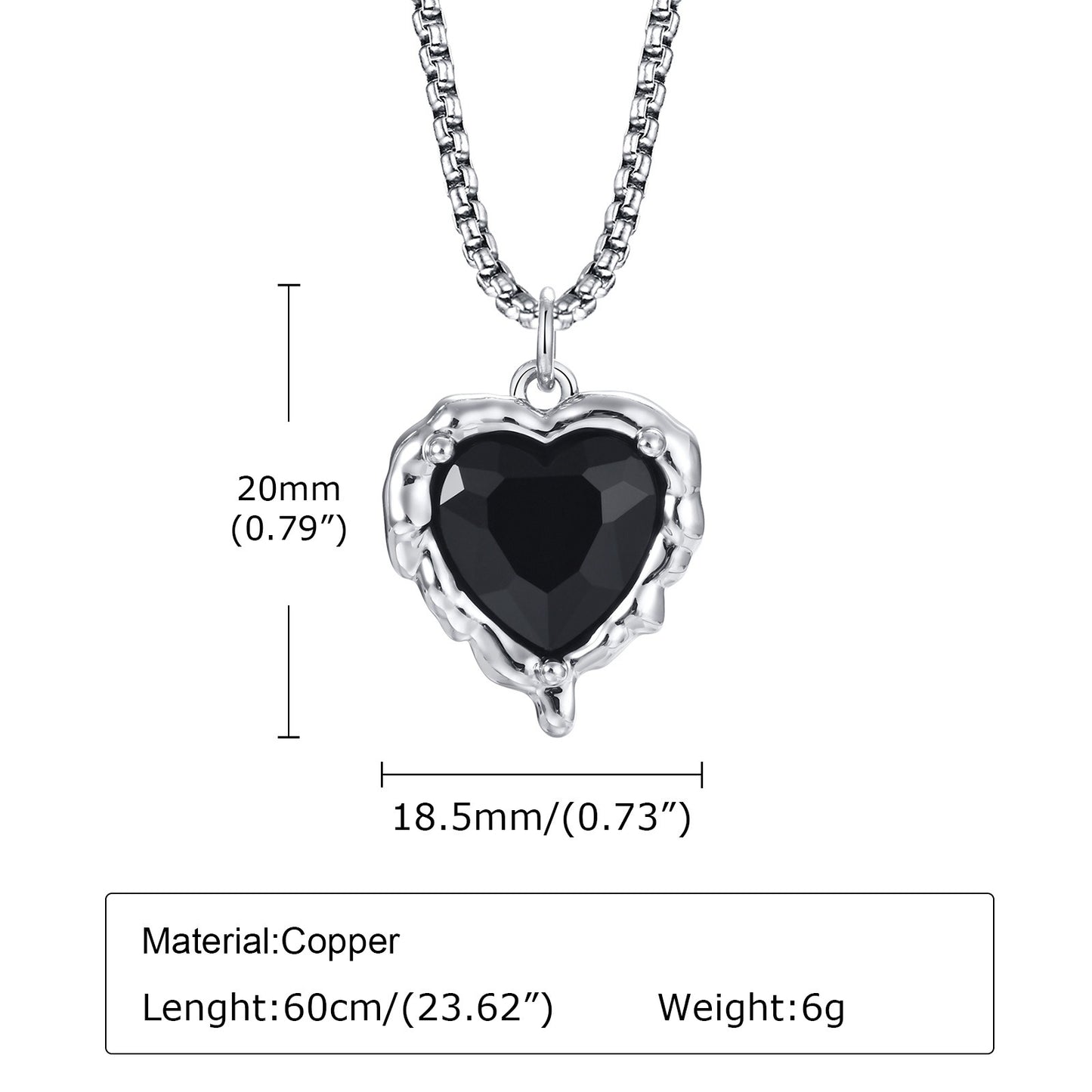 Kemstone Men’s Silver Geometric Pendant Necklace with Black Enamel PNB-192