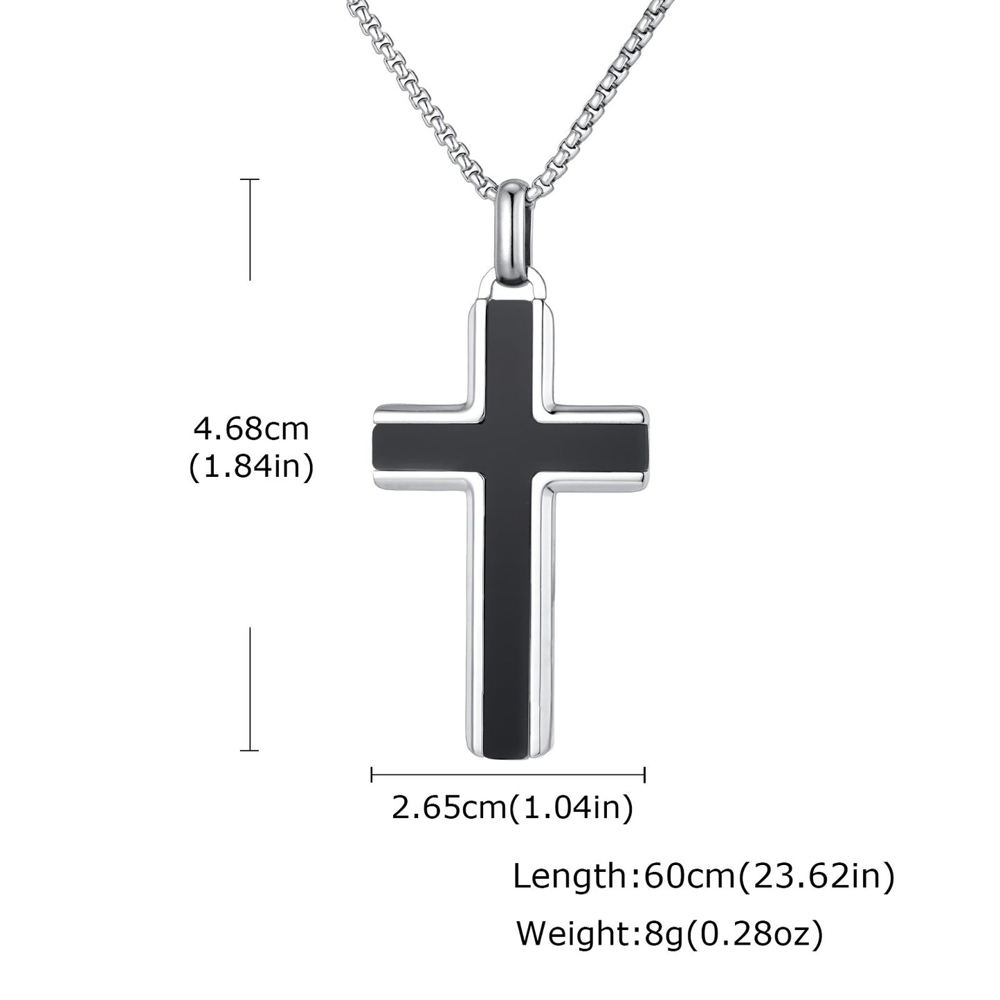 Kemstone Stainless Steel Cross Pendant Necklace – Tiger Eye & Turquoise Inlay for Men PN-2224