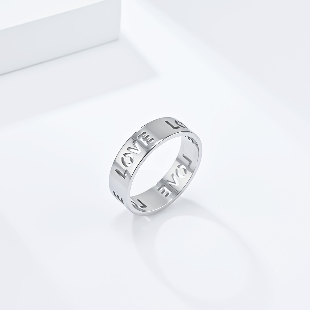 Kemstone Stainless Steel LOVE Cutout Ring for Men & Women K-R816