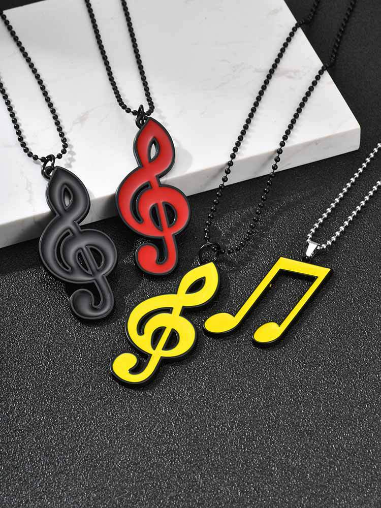 Kemstone Treble Clef Pendant Necklace for Men Colorful Music Note Charm NC-3023