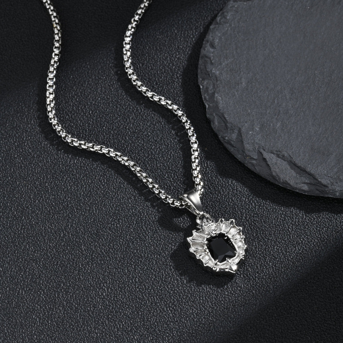 Kemstone Dragon Claw Black Cubic Zirconia Pendant for Men Stainless Steel PN-2469