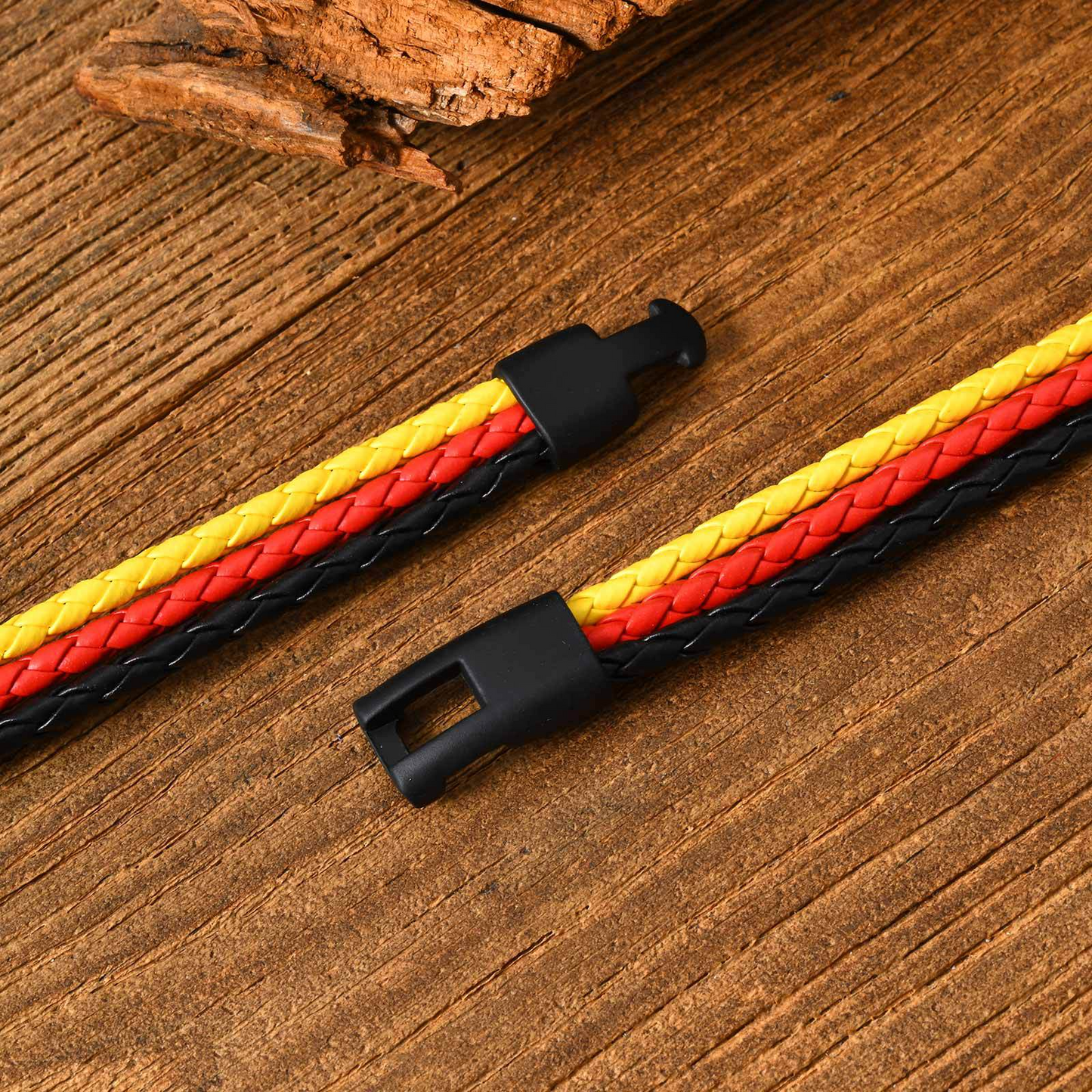 Kemstone Triple Layer Braided Leather Bracelet – Multicolor for Men BL-827