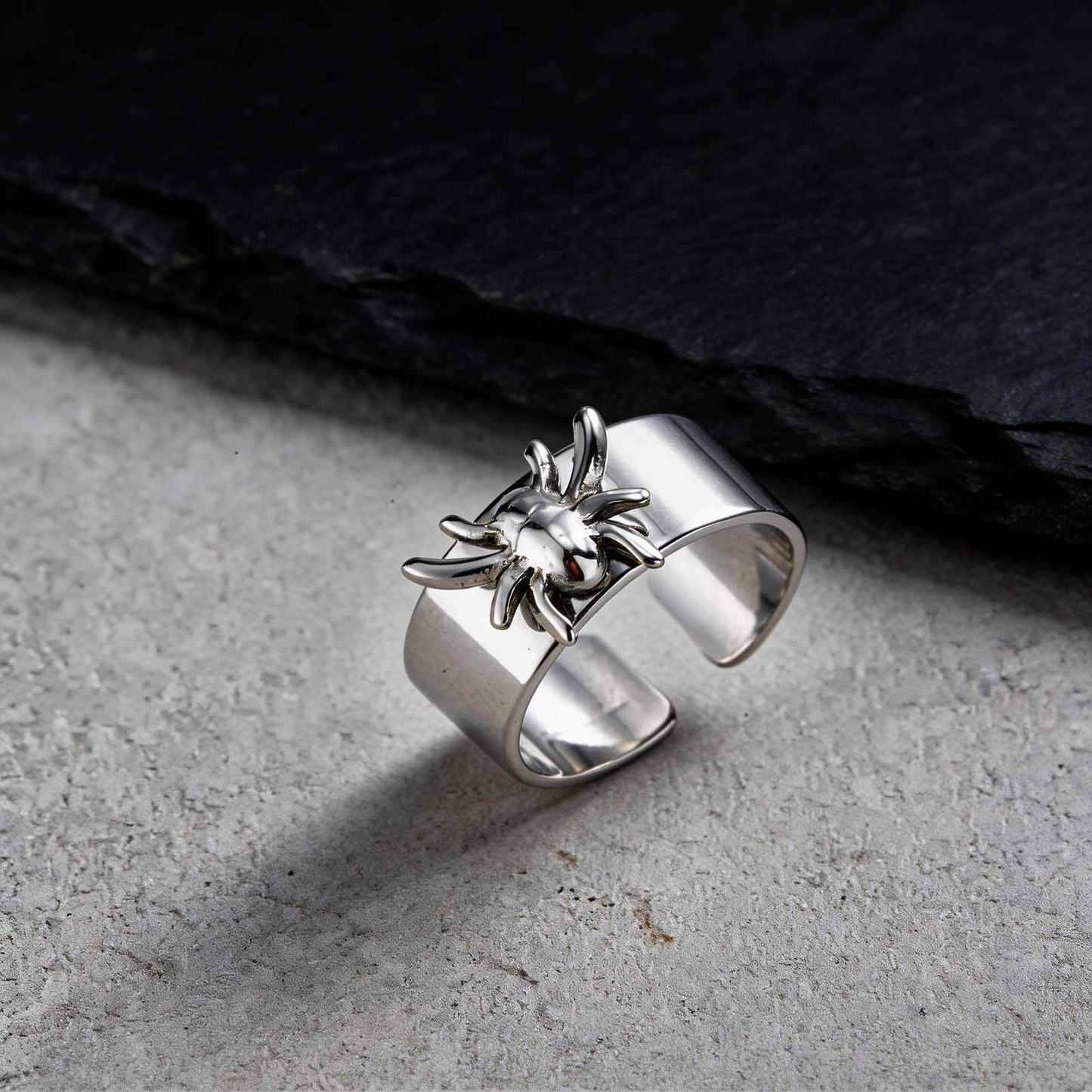 Kemstone Stainless Steel Animal Design Open Ring Spider Horse Vintage Wide Band for Men RC-1015