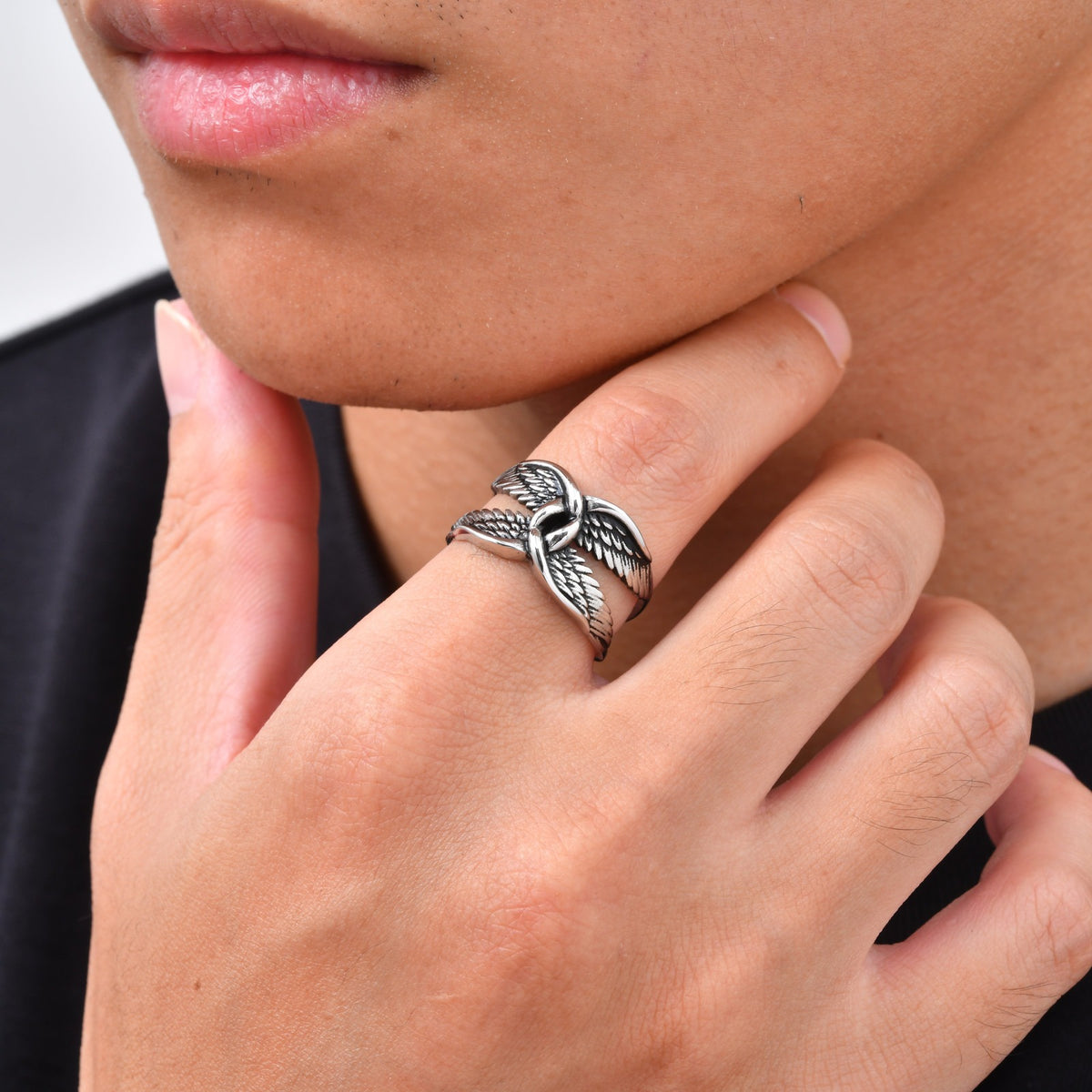 Kemstone Stainless Steel Wing Spider Ring for Men Punk RC-1188