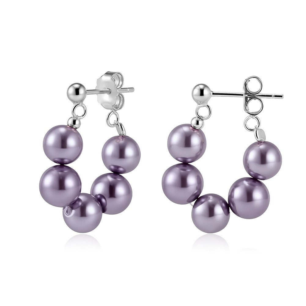 Kemstone Shell Pearl Drop Earrings for Women – 925 Sterling Silver PSE08