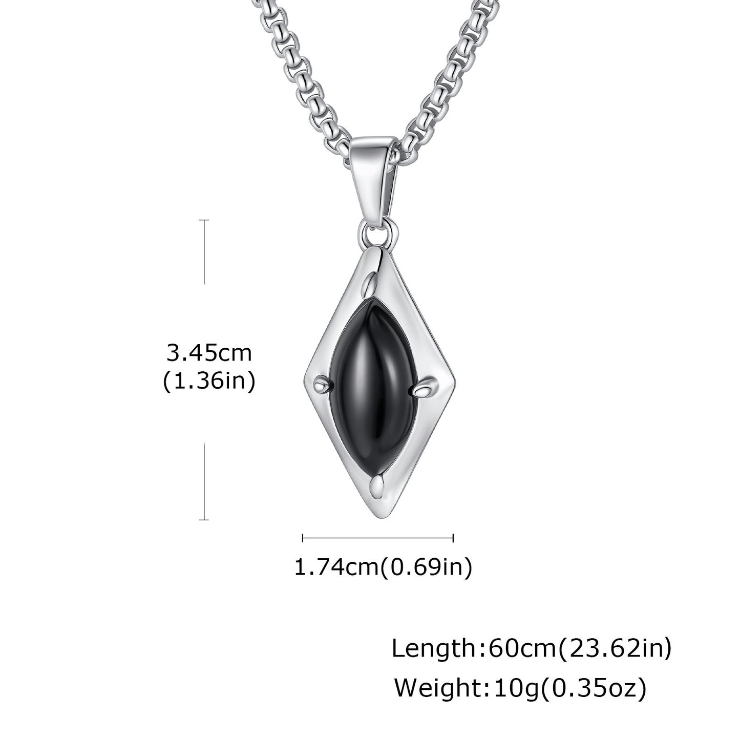 Kemstone Stainless Steel Tiger Eye Agate Pendant Necklace for Men PN-2271