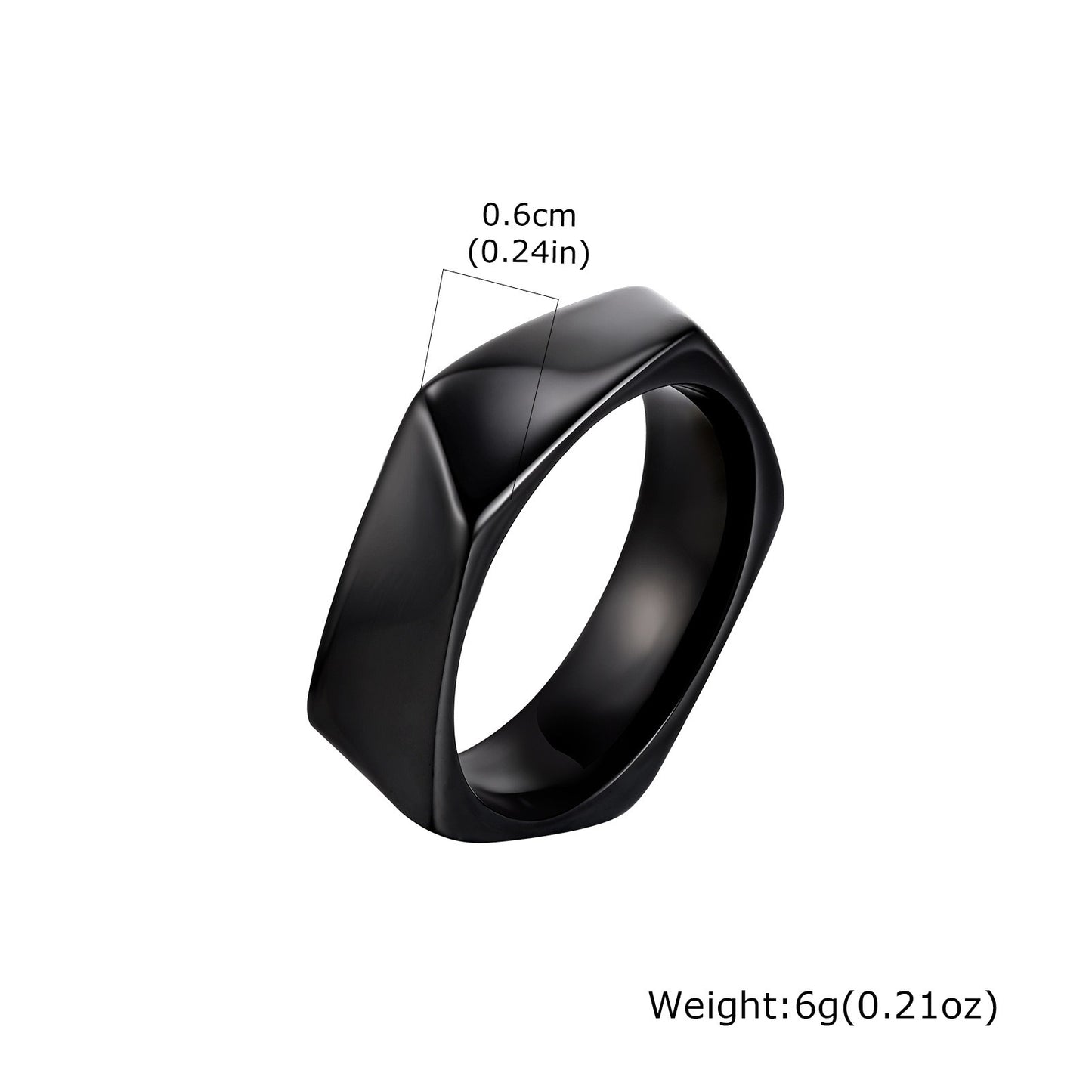 Kemstone Stainless Steel Geometric Ring – Pentagon Minimalist Band for Men RC-915