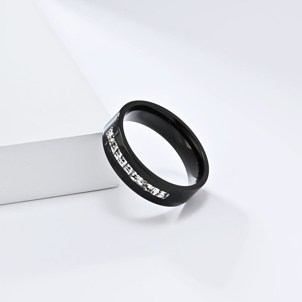 Titanium Steel Square Diamond Ring – Minimalist Power Jewelry for Women on the Move K-R949