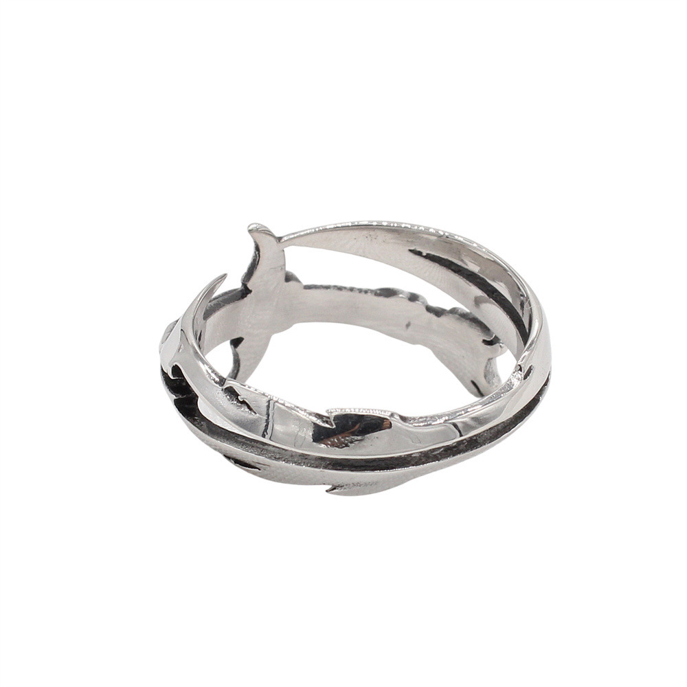 Kemstone Sword Ring for Men Titanium Steel Blade Wrap Vintage Open Style R1874