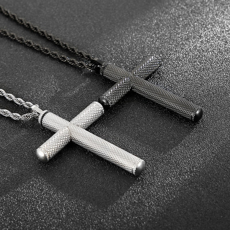 Kemstone Titanium Steel Cross Pendant Necklace for Men KP97205-KFC