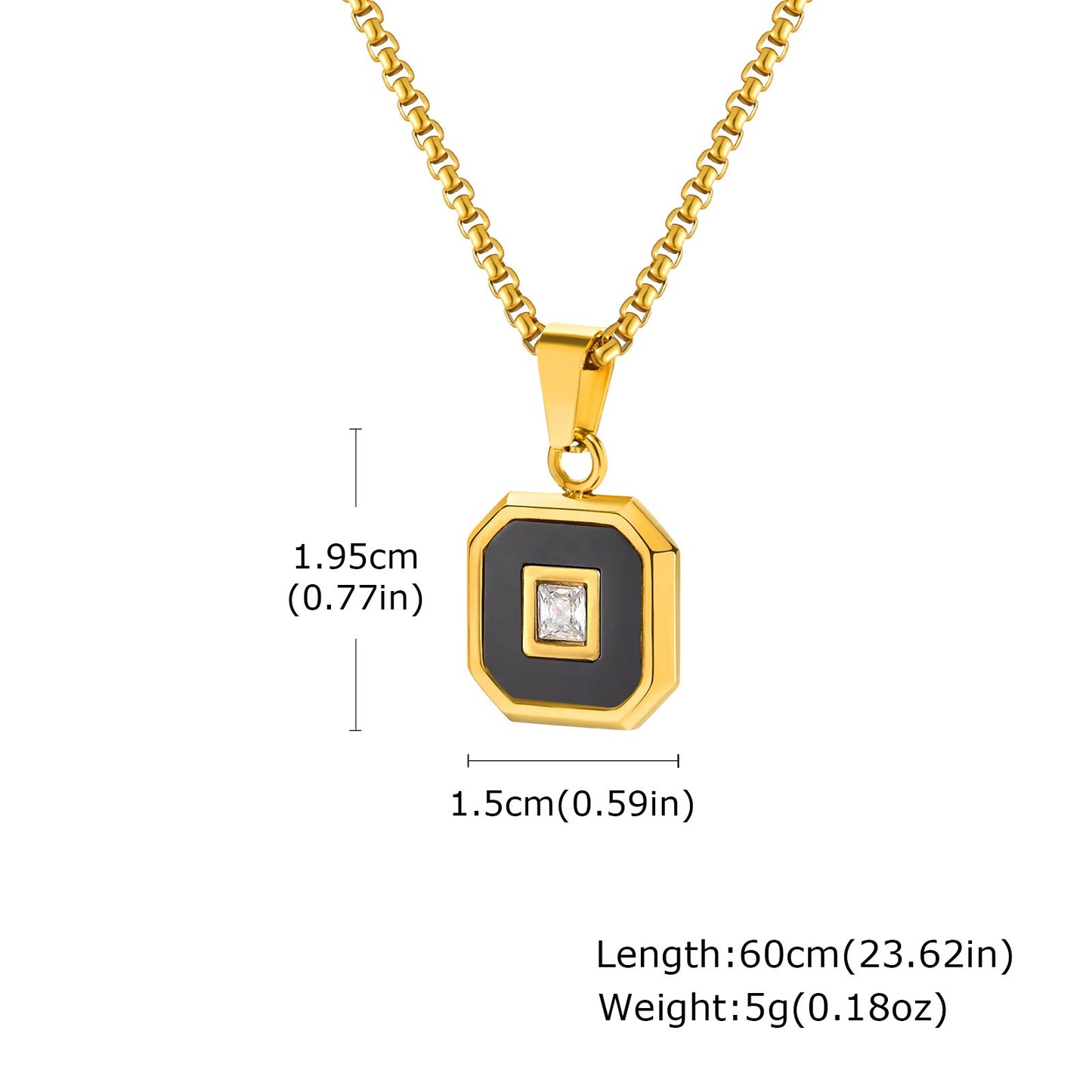 Kemstone Men’s Stainless Steel Lapis Lazuli Cubic Zirconia Pendant Necklace – Gold Silver Black PN-2074