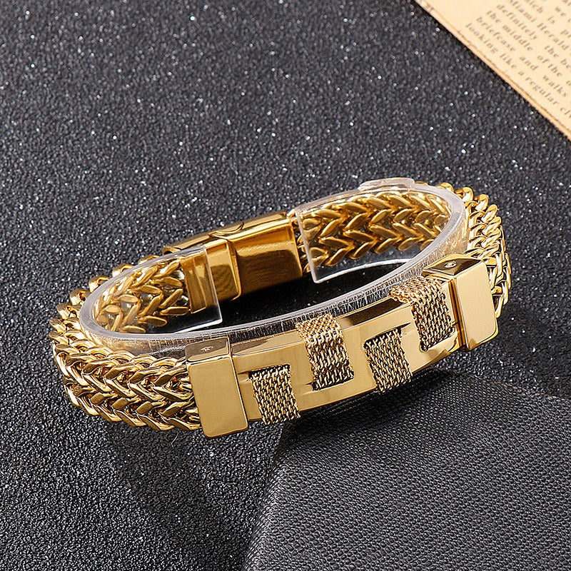 Kemstone Titanium Steel Woven Men’s Bracelet – Street Style KB139686-KFC