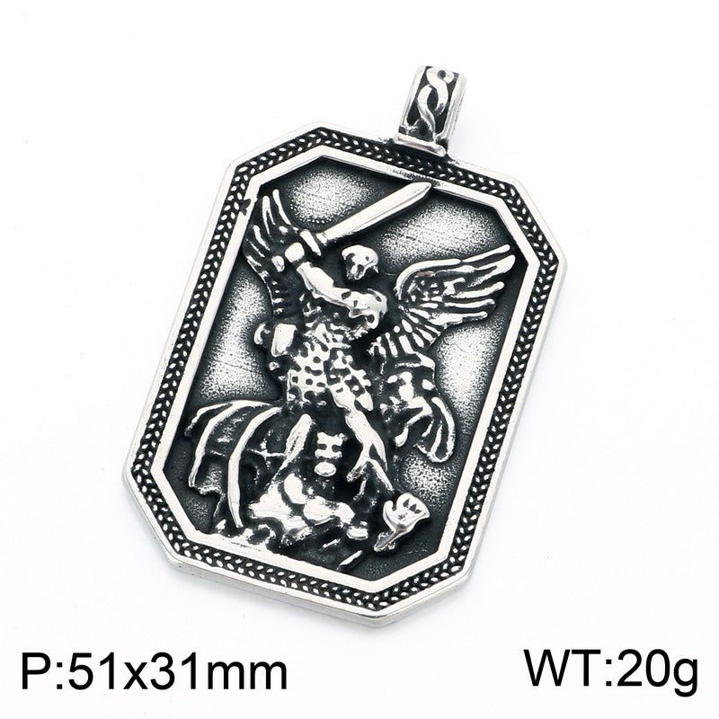 Kemstone Egyptian Winged Eagle Horus Eye Pendant Necklace Stainless Steel Myth Symbol Men KP118661-LU
