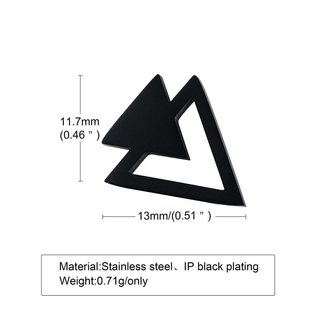 Kemstone Stainless Steel Triangle Stud Earrings for Men & Women ES-352
