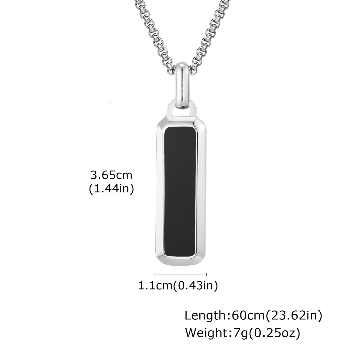 Kemstone Tiger Eye Pendant Necklace for Men – Stainless Steel Bar Necklace PN-2226