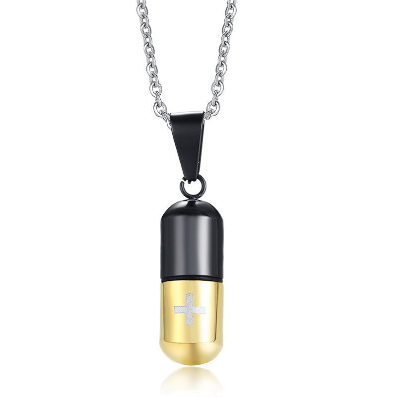 Collar con colgante de frasco de perfume de acero inoxidable Kemstone: diseño minimalista unisex para una elegancia diaria PN-176