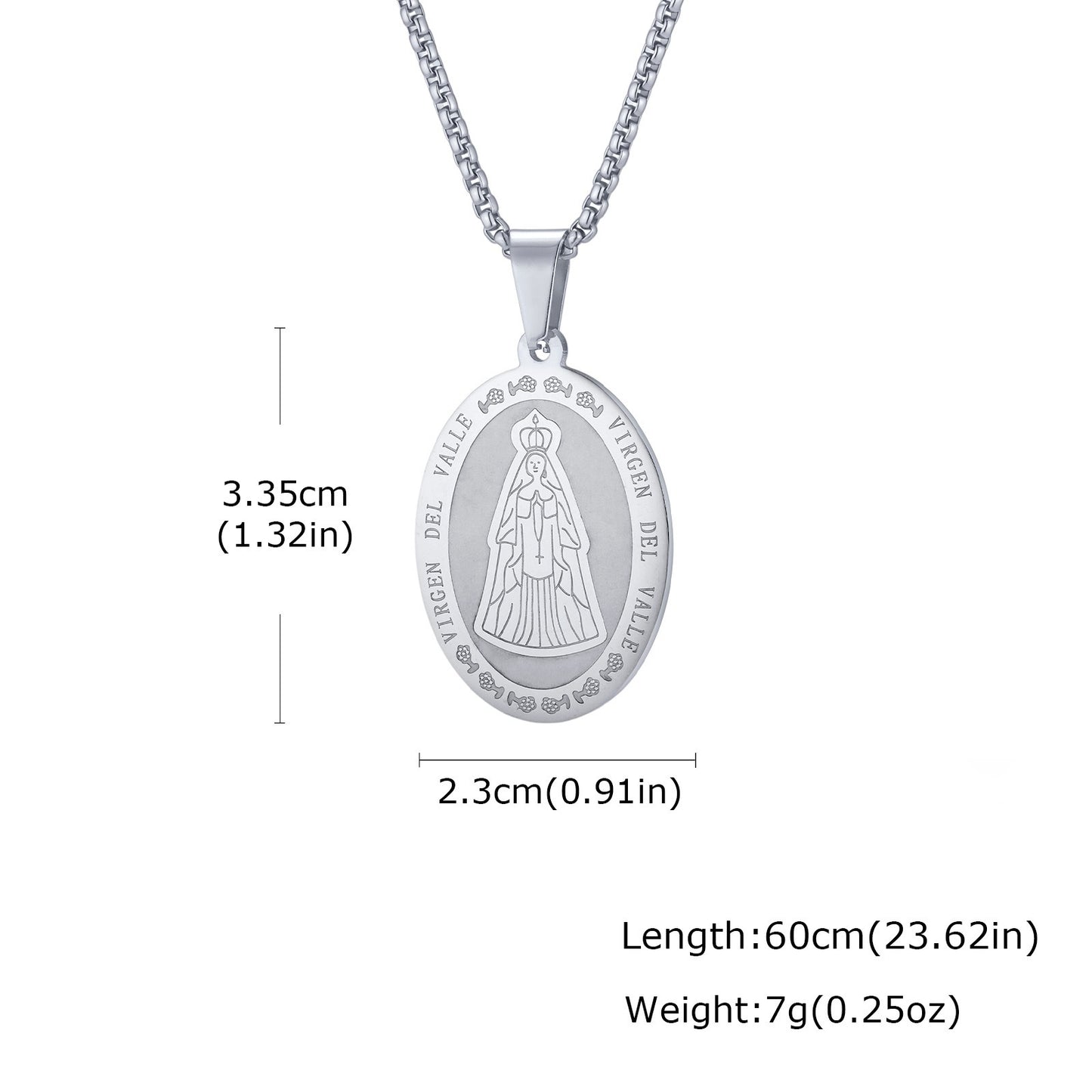 Kemstone Oval Medallion Pendant Necklace for Men Stainless Steel Vintage Relief PN-2399