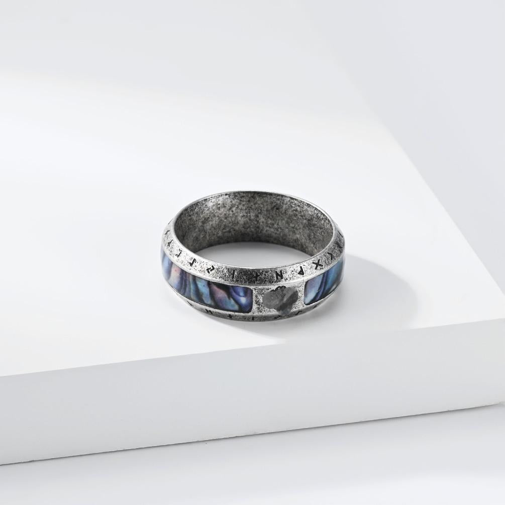 Kemstone Viking Rune Ring for Men Stainless Steel Tree of Life Engraved Band K-R1211