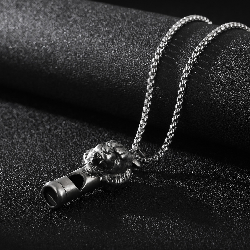 Kemstone Tiger Whistle Necklace for Men Titanium Steel KP99012-KLXS