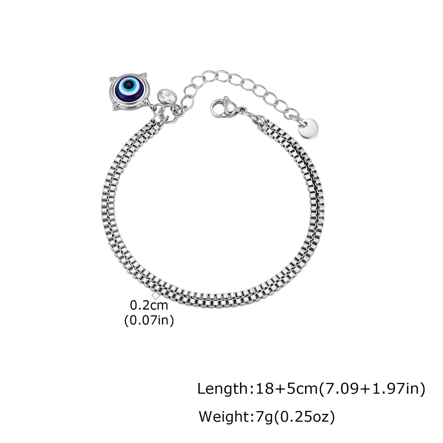 Kemstone Stainless Steel Double-Layer Box Chain Cross Bracelet for Men BR-2869