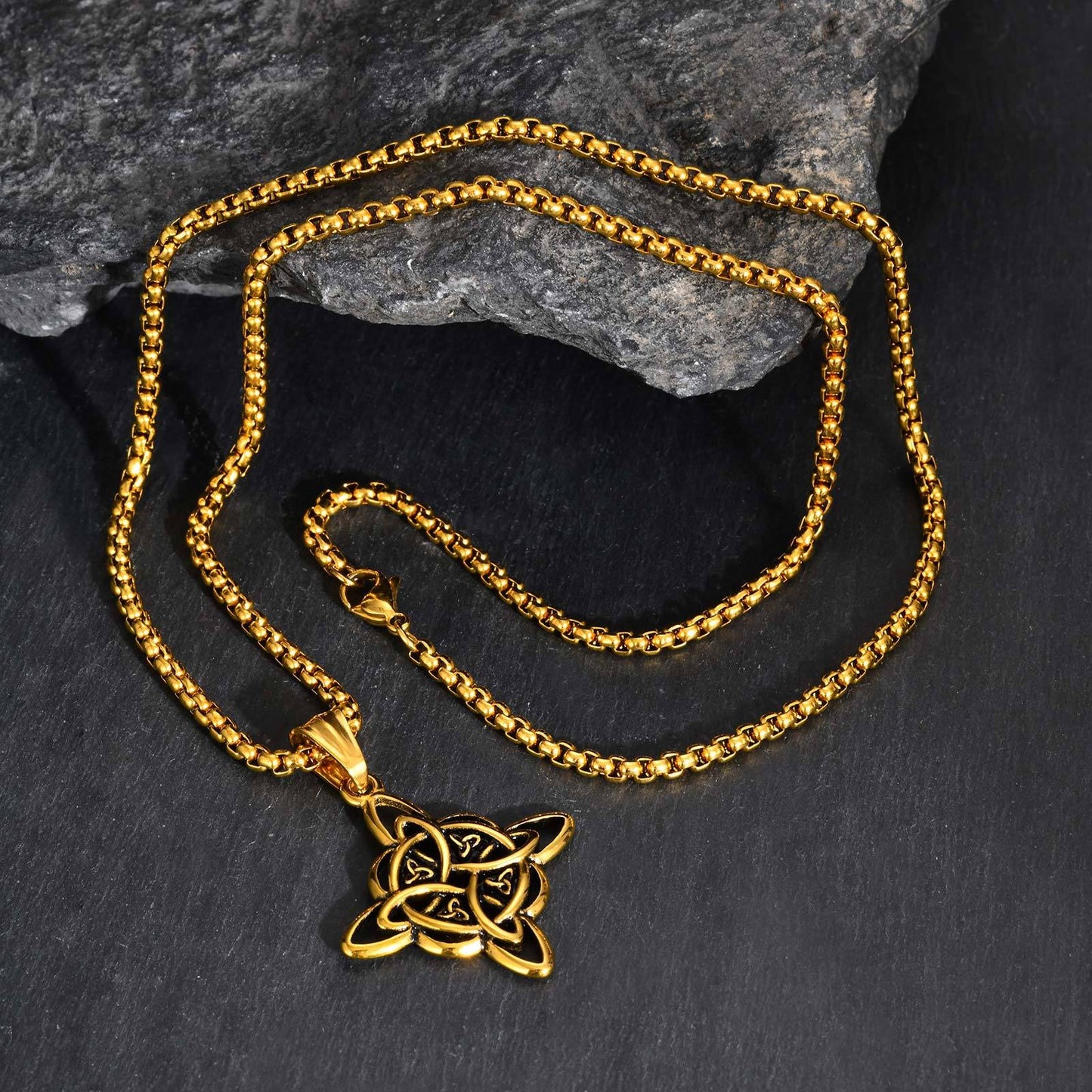 Men’s Celtic Knot Pendant Necklace – Stainless Steel Symbol of Power PN-1945